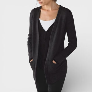 LULULEMON Sweater Women Size 8 Medium Heathered Black Vestigan Cashmere Blend